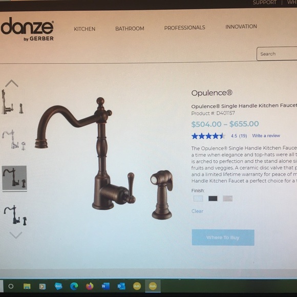 SOLD Danze “Opulence” brass single handle faucet - Picture 5 of 5